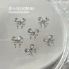 Kit de Materiales para Decoración de Uñas Acabadas 5A Zirconia Rosa Plateada Corazón Lazo Apilados Diamantes de Imitación Accesorios para Uñas Portátiles