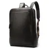Mochila de cuero de color para hombre mochila retro para ordenador de 15,6 pulgadas mochila de piel de vacuno de primera capa color corteza de crema venta al por mayor