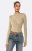 Camiseta Feminina Amazon Commuter de Veludo de Alta Qualidade com Ombro Direito Gola Alta Meia-Calça Elegante Sexy Plissada Camiseta Básica