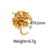 Diseño de Moda de Nicho, Versátil, Anillo Irregular de Flor Mate, Joyería de Lujo Ligero y de Alta Gama para el Uso Diario de Mujeres
