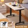 Mesita de noche móvil pequeña, escritorio de estudio para estudiantes, habitación de alquiler con ruedas, escritorio de computadora con elevación manual simple