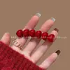 Pinza para el Cabello Roja con Forma de Corazón Estilo Chanel, Pinza Lateral para Mujeres, Pinza Festiva de Año Nuevo Elegante de Gama Alta, Exquisito Accesorio para el Cabello