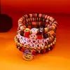 Pulseira da Série Halloween Letra Costura Pulseira de Empilhar Abóbora Fantasma Morcego Pingente Pulseira Mix and Match para Mulheres