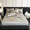 Esterilla refrescante de seda de hielo de lujo ligero Clase A, juego de tres piezas lavable, esterilla de verano para aire acondicionado, adecuada para dormir desnudo en verano, también adecuada para bebés