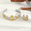 Pulsera Mengjia Europea y Americana Transfronteriza Más Vendida Personalizada Sencilla Acero Inoxidable Chapado en Oro de 18K Elemento Marino Concha Marina y Estrella de Mar