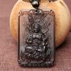 Pingente de Obsidiana Natural Oito Santos Protetores Zodíaco Masculino Buda Colar Pingente de Joia