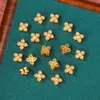 Accesorios de cuentas de la suerte de calabaza de trébol de cuatro hojas que conservan el color, tradicionales para pulseras y joyería hechas a mano con cuentas DIY