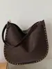 Bolso Tote Retro de Gran Capacidad para Mujer 2026 Primavera Nuevo Estilo Bolso con Remaches con Diseño Elegante y Atractivo, Bolso de Hombro Cruzado