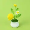 Planta em Vaso Girassol de Lã Acabada, Flor Artificial Lírio-do-Vale, Decoração de Mesa Tulipa, Presente de Dia dos Namorados para Professores e Colegas