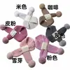 Bufanda de Punto Cruzada de Color Sólido Estilo Europeo y Americano para Bebé, Modelo Nuevo con Pompones, Calentador de Cuello para Bebés para Otoño e Invierno, Cubrecuellos Versátil para Niños