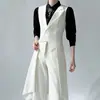 Chaleco traje blanco de manga larga para hombre y mujer, corte ajustado, entallado a la cintura, con solapa de pico y cola de golondrina, adecuado para uniformes y ropa de actuación.