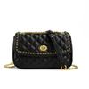 Bolso de Cadena Acolchado Estilo Tweed para Mujer 2025 Primavera Nuevo Estilo Bosque Versátil Un Solo Hombro Bandolera Bolso Cuadrado Pequeño
