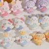 Otoño e Invierno flocado caricatura linda chica estrella amor corazón lazo gatito parche de resina accesorios de joyería DIY