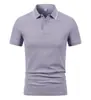 Camisa polo de manga corta con logo estampado, ropa de trabajo versátil tanto para hombres como para mujeres, 230 gramos, hilo doble 40's Sorona