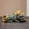Fábrica Estilo Chino Atrae Fortuna Pixiu Arenisca Verde Estilo Chino Adornos Creativos Maceta Micro-Paisaje Acuario Decoración de Paisajismo Muebles