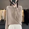 Indústria Pesada Strass Hot-fix Tamanho Plus Camada Base Top Suéter Feminino 2026 Outono/Inverno Nova Chegada Ajuste Solto Gola Meia-Alta Tricô Top Feminino