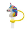 Cubierta de Popote de Silicona de Unicornio de Dibujos Animados Forma de Caballo Pequeño Compatible con Botella de Agua Stanley Tapa de Popote a Prueba de Polvo y Manchas