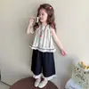 Conjunto de Verano sin Mangas para Niñas 2026 Nueva Moda Ropa de Verano Delgada para Niños, Bebé Estilo Coreano Conjunto de Dos Piezas
