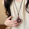 Colar Colar com Pingente de Coração Estampado em Tecido Estilo Étnico Moderno Elegante Corrente para Clavícula de Alta Qualidade Colar de Luxo Leve de Alta Qualidade