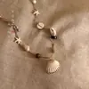 Collar hecho a mano~Imitación de Piedra Natural y Concha para Mujer, Cadena para Clavícula Estilo Vacaciones en la Costa Primavera y Verano, Accesorios Estilo Bohemio