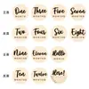 Directamente del fabricante: Divertidas Tarjetas Redondas de Madera para Hitos del Bebé con Impresión a Doble Cara para Anuncios de Nacimiento y Fiestas
