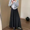 Saia plissada de cintura alta, modeladora, grossa e de barra larga para mulheres, nova coleção de inverno 2026, saia plissada estilo guarda-chuva casual coreano, moderna
