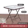 Mesa de comedor exterior con vidrio templado, mesa plegable para balcón, juego de tres piezas de mesa y silla para puesto exterior de té con leche, patio de ocio