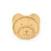Plato de bambú y madera para niños con ventosa, compartimento de una sola pieza, al por mayor, plato para suplementos alimenticios de bebé, forma de oso de dibujos animados