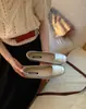 Sapatos Mary Jane para Mulheres, Estilo Francês Planos Estilo Campo Trançados 2026 Nova Primavera Bico Quadrado Modernos Boca Rasa Salto Escondido Sapatos