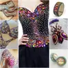 Tira Larga de Resina Cosida a Mano con Pedrería Doble Agujero Base Plana Piedras Cosidas a Mano para Ropa, Accesorios de Vestido de Novia, Decoración DIY Venta al por Mayor