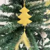 Nuevas decoraciones navideñas Árbol de Navidad Estrella de cinco puntas Colgante de plumas de amor Adornos para armario de árbol de Navidad