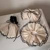 Diadema de Seda Dulce Beige para Mujer con un Toque de Lujo, Scrunchie de Moño, Accesorio para el Cabello Sujetador de Cola de Caballo con Borde de Encaje