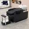 Sillón de peluquería para peinar el cabello Cama para lavar el cabello Cama para el cuidado del cabello Peluquería para hombres Cama para lavar el cabello Estilo de celebridad de internet Sillón semi-reclinable Lavabo profundo Cama para shampoo