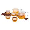 Juego de Té para el Hogar Tetera a Prueba de Explosiones Resistente al Calor con Filtro, Tetera de Vidrio Resistente al Calor Vidrio de Borosilicato Alto