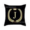 Suministro de ultramar AliExpress wish piel de melocotón poliéster Dorado estampado de letras inglesas funda de almohada decorativa para mirador