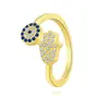 Nuevo Famoso de Internet Más Vendido Anillo Abierto Creativo de Personalidad Multiestilo para Mujeres Diseño Pequeño Exquisito Chapado en Oro Circonita Joyería de Mano