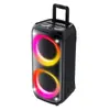 Altavoz Móvil con Ruedas Audio para Exteriores de Alta Potencia Doble de 8 pulgadas Promoción de Regalo Bluetooth Inalámbrico Karaoke de Alto Volumen Audio