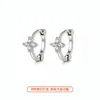 Pendientes de Trébol de Cuatro Hojas Brillantes con Aguja de Plata 999 para Mujer, Puños de Oreja de Lujo Ligero de Gama Alta, Pendientes de Cartílago Nuevos de Estilo Caliente 2026 para Mujer