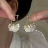 Pendientes Doble Uso Florales Franceses Retro con Borlas, Estilo Hada, Diseño de Moda de Lujo Ligero, Pendientes de Pétalos Estilo Nicho