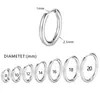 Pendientes de Aro Lisos de Acero Inoxidable de 2.5 mm, Pendientes de Aro de Alambre Redondo Europeos y Americanos Transfronterizos, Joyería para Orejas Unisex, Fabricante