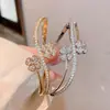 Pulsera de Trébol de Cuatro Hojas Nueva Versión Coreana Transfronteriza, Personalizada y Versátil, Pulsera con Hebilla Cuadrada de Circonita Incrustada con Diamantes, de Alta Gama y Versátil