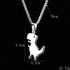 Colar de aço de titânio com pingente de dinossauro pequeno da moda, novo, masculino e feminino, hip-hop, pingente, corrente de suéter longa, acessórios