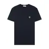 Camiseta Unisex de Verano de Alta Calidad Color Piedra, Corte Holgado, con Bolsillo en el Pecho y Bordado de Logo de Brújula, Camiseta Casual de Manga Corta