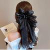 Pinza para el Cabello de Gasa con Lazo de Cinta de Cielo Estrellado, Red para el Cabello Semi-Atado, Pinza de Tiburón Accesorio para el Cabello para Mujeres con Temperamento Elegante