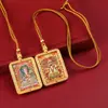 Colar Pingente Thangka de Xizang com Oito Santos Protetores do Zodíaco e Verso Wuye Dupla Face