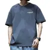 Algodão Puro Pesado Pesado Estilo Hong Kong Cor Sólida Algodão Puro Solto Moda Americana Nova Camiseta Manga Curta Masculina Meia Manga