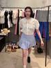En stock camisa de manga corta con cuello de muñeca de encaje para mujer 2025 verano casual manga abullonada camisa transparente HELD * R