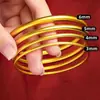 Pulsera de Oro Arena Estilo Antiguo de Larga Duración Sin Decoloración, Pulsera de Oro Imitación para Mujeres, Pulsera Anillo Sólido Liso, Suministro al por Mayor para Transmisiones en Vivo