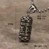 Estilo étnico vintage Flor de loto mantra Chian acero inoxidable colgante para hombre mantra de seis palabras Collar de moda ventas directas de fábrica