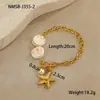 Colar Estrela-do-Mar de Concha Natural Estilo Oceano Europeu e Americano Mais Vendido Ins para Mulheres Aço Inoxidável Banhado a Ouro Elegante Joia de Férias